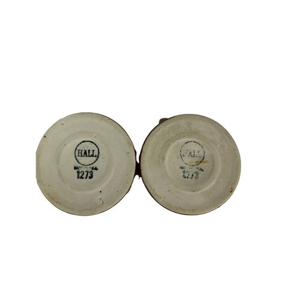 Set of 2 Hall Vintage Irish Coffee Mug Cups Handled Brown Pedestal - Picture 5 of 8